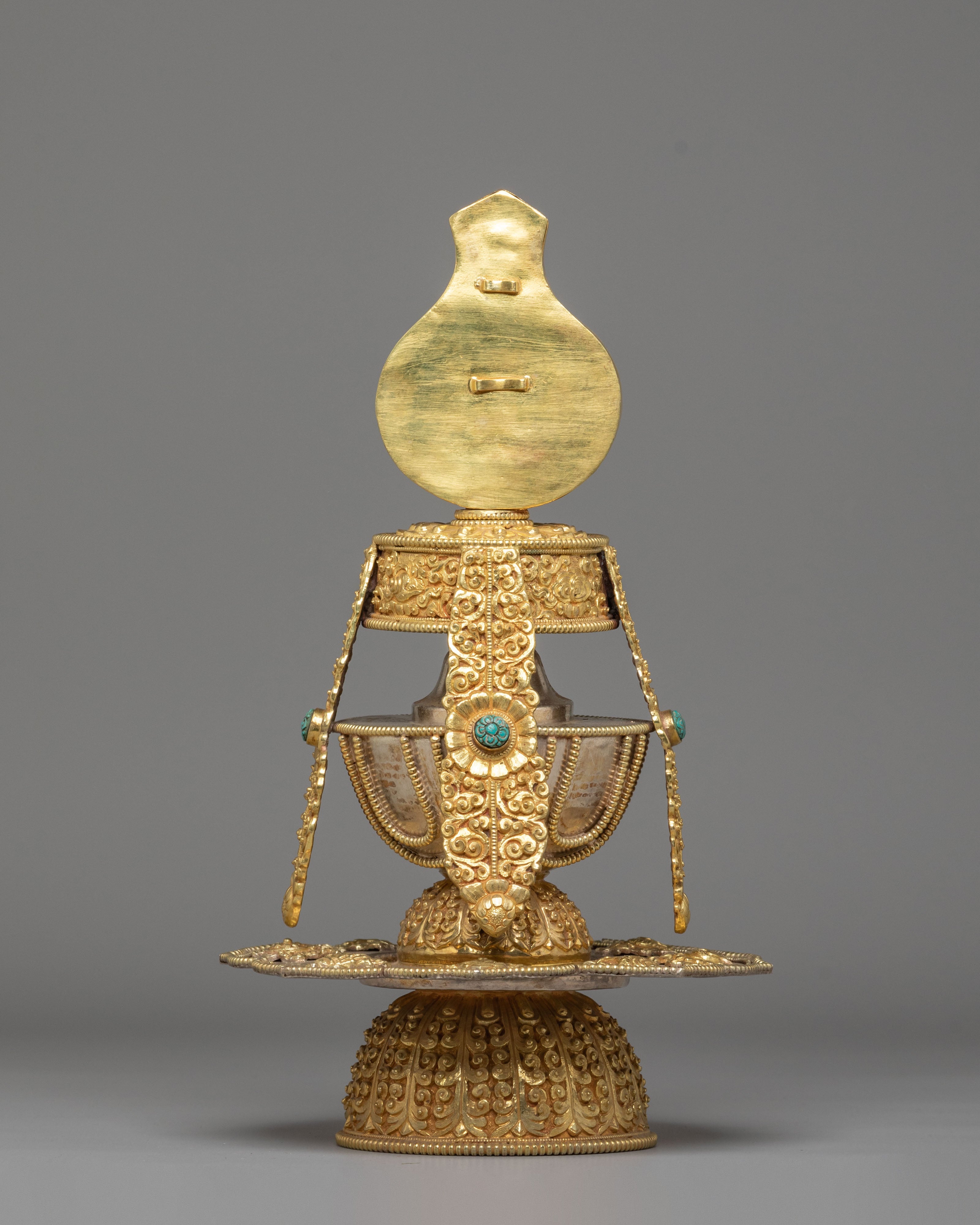 Himalayan Turquoise-Inlaid Life Vase | Sacred Ritual Artifact