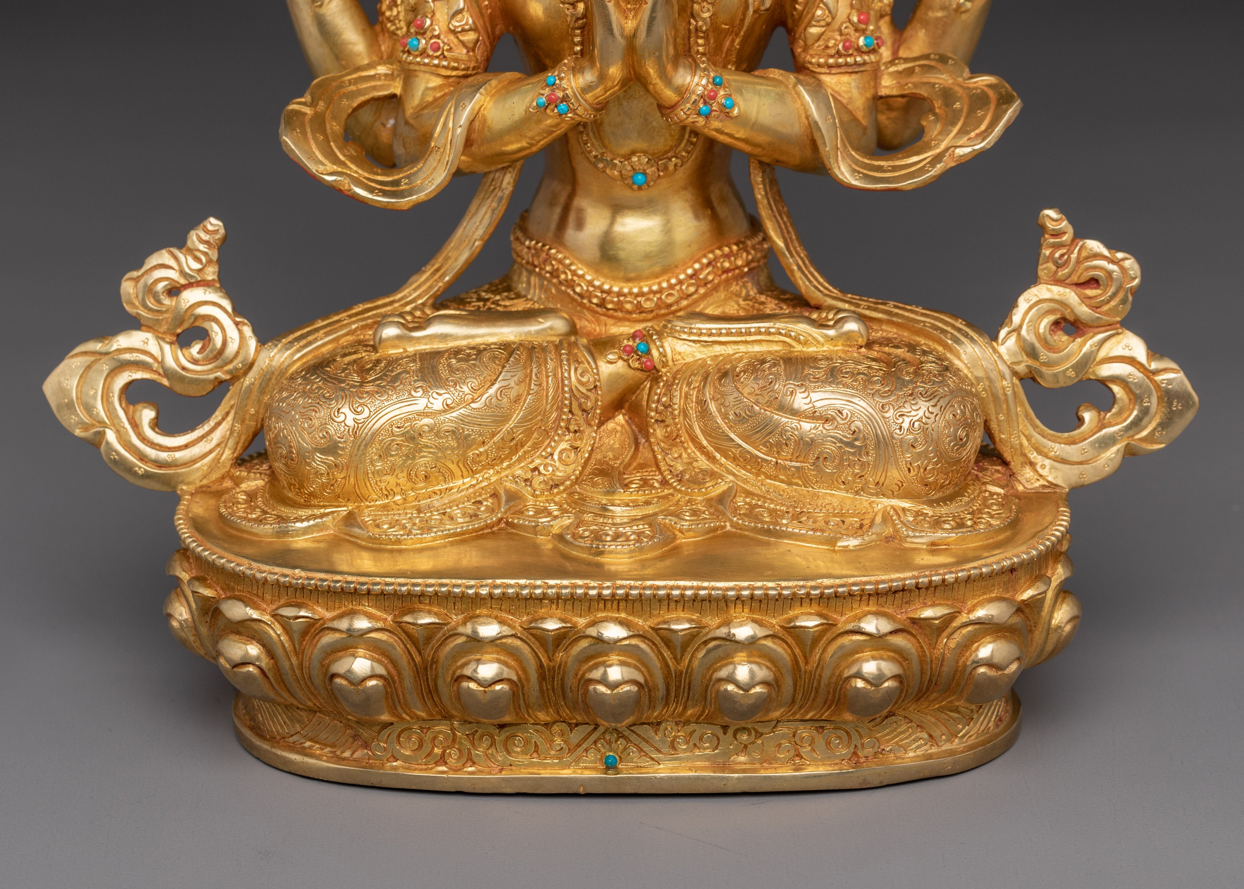 Bodhisattva Four-Armed Chenrezig Statue | Embodiment of Compassion