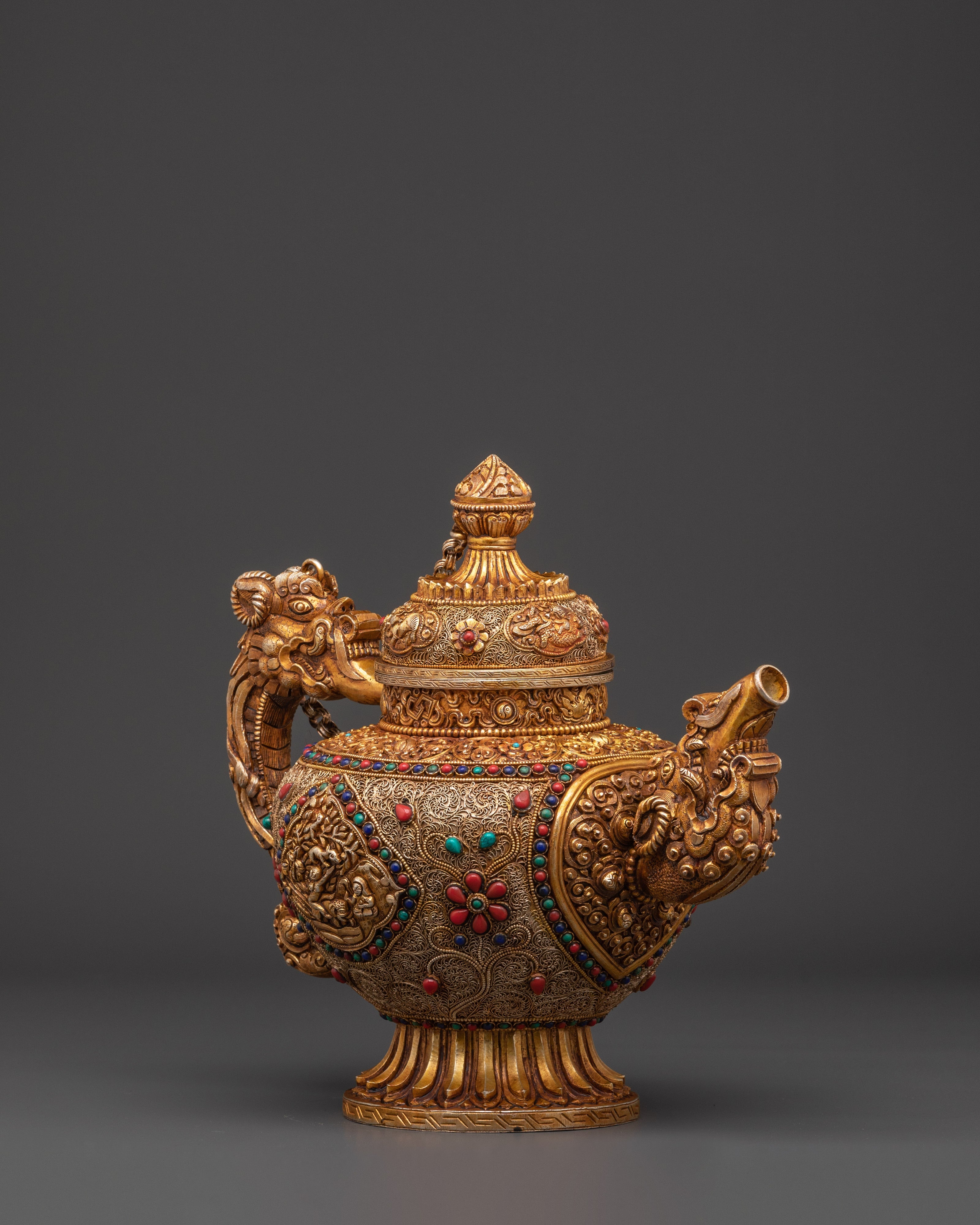 Decorative Tea Pot | Silver & Gold Plating