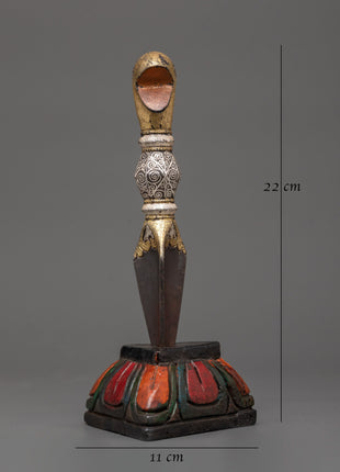Brass Inlaid Phurba | Tibetan Dagger for Ritual Protection