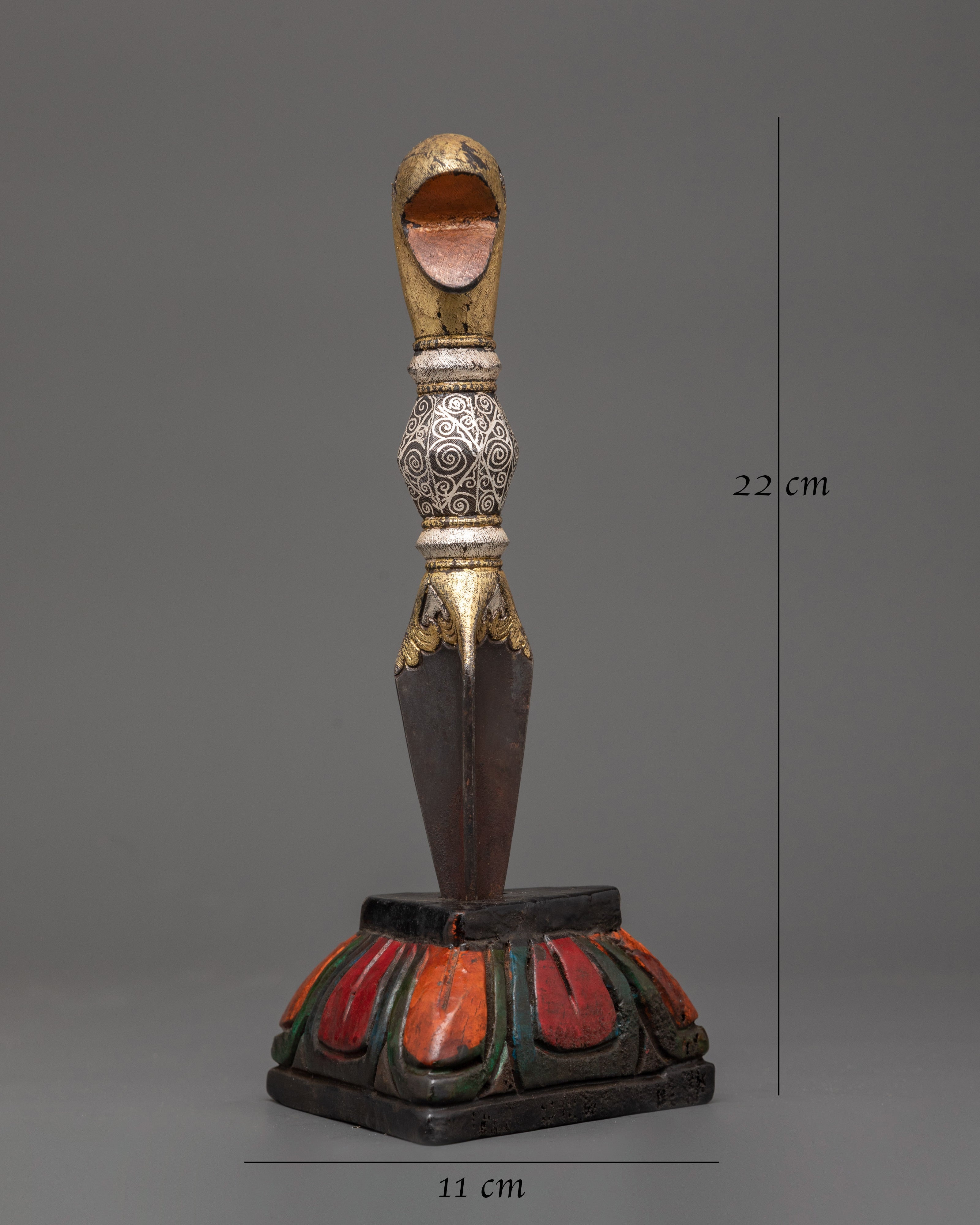 Brass Inlaid Phurba | Tibetan Dagger for Ritual Protection
