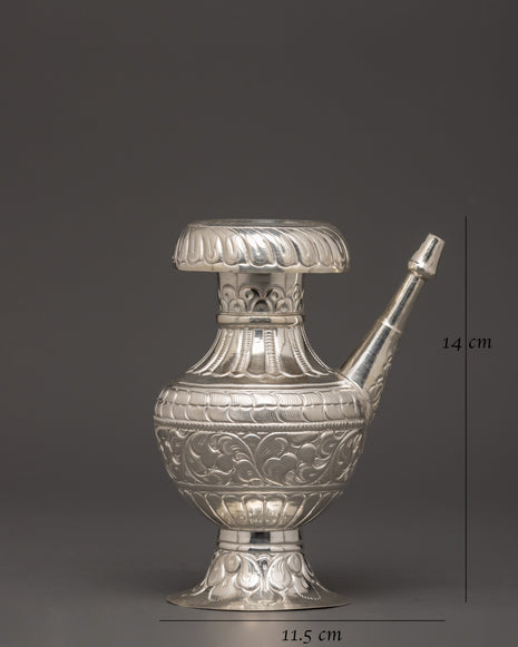 Silver Karuwa Decorative Vessel | Ideal for Rituals and Ceremonies