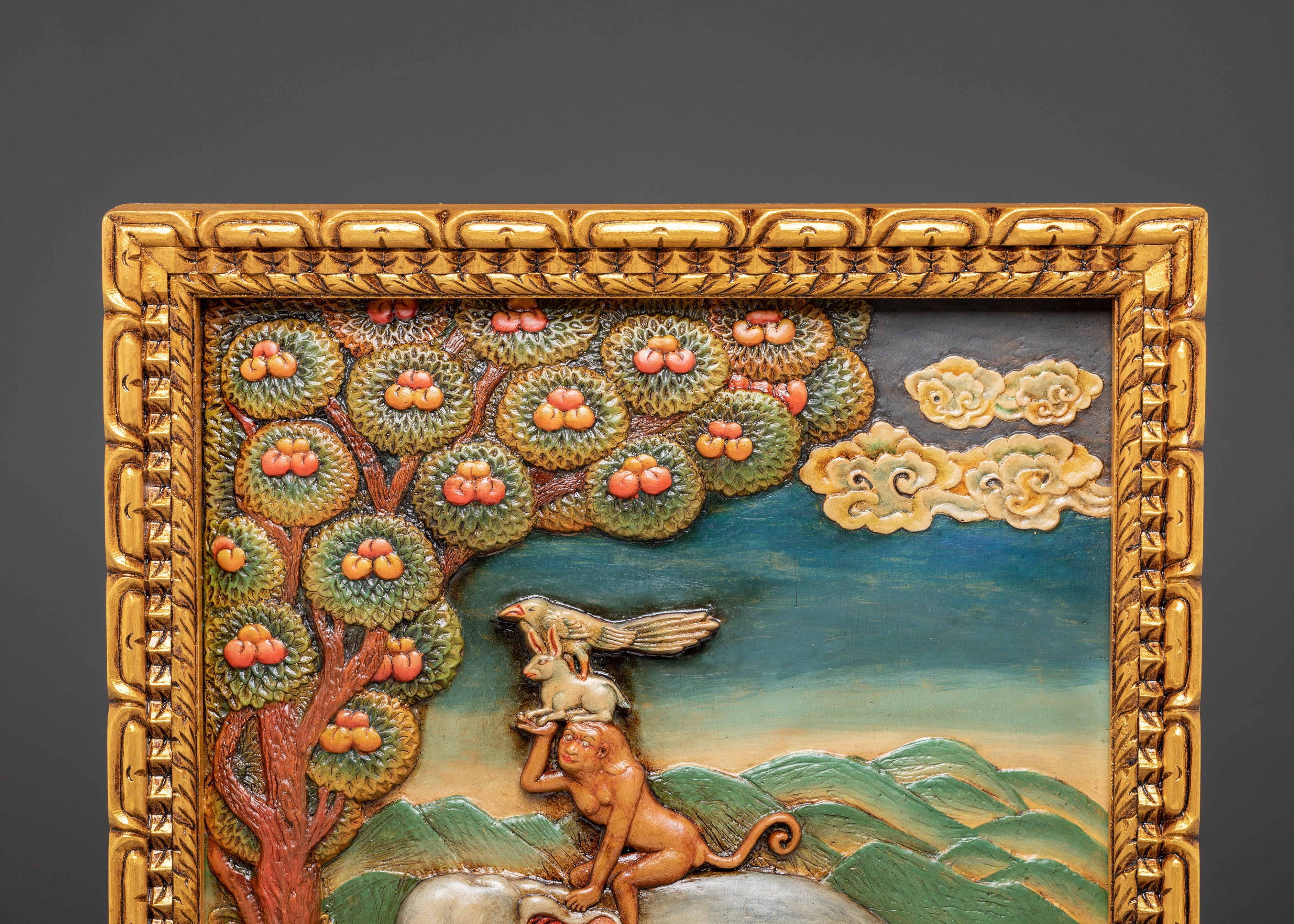 Handcrafted Elephant Design Wall Hanging | Unique Wooden Frame