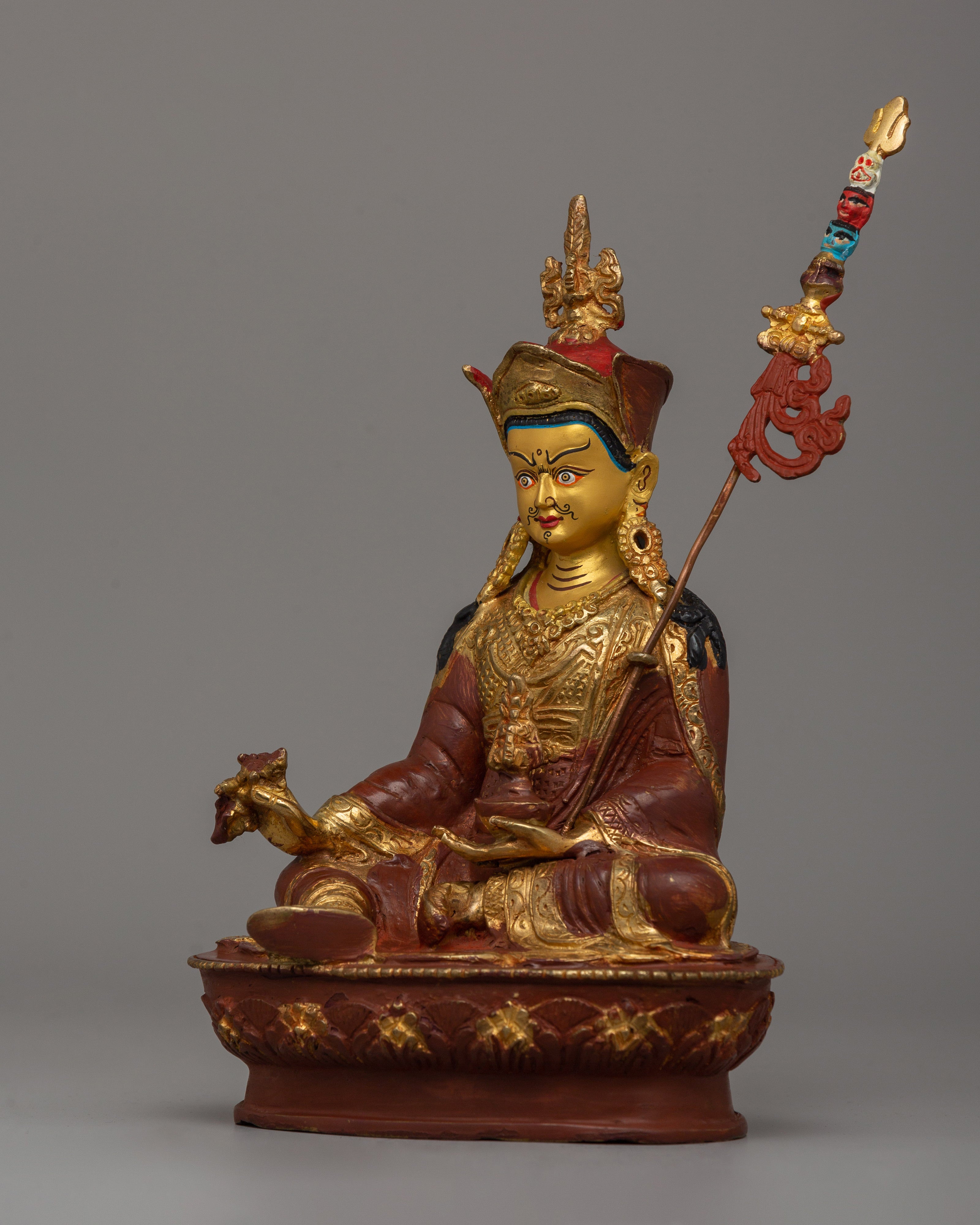 Tibetan Master Padmasambhava Statue | Sculpture for Spiritual Shrine & Altars