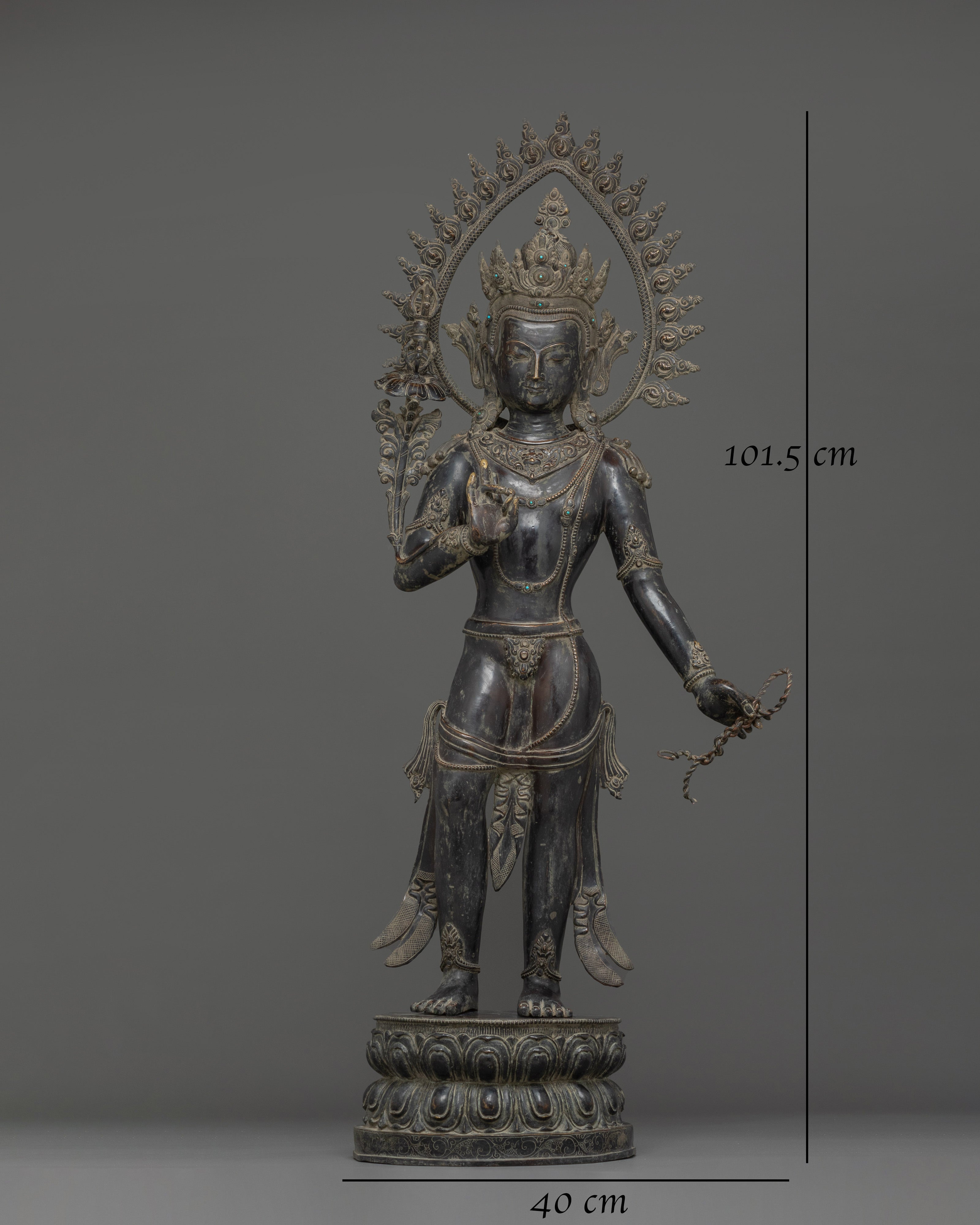Copper Standing Vajrapani Statue | Powerful Buddhist Protector Deity