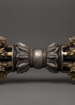 Handcrafted Brass Body Vajra with Iron Core | Tibetan Dorje Ritual Tool