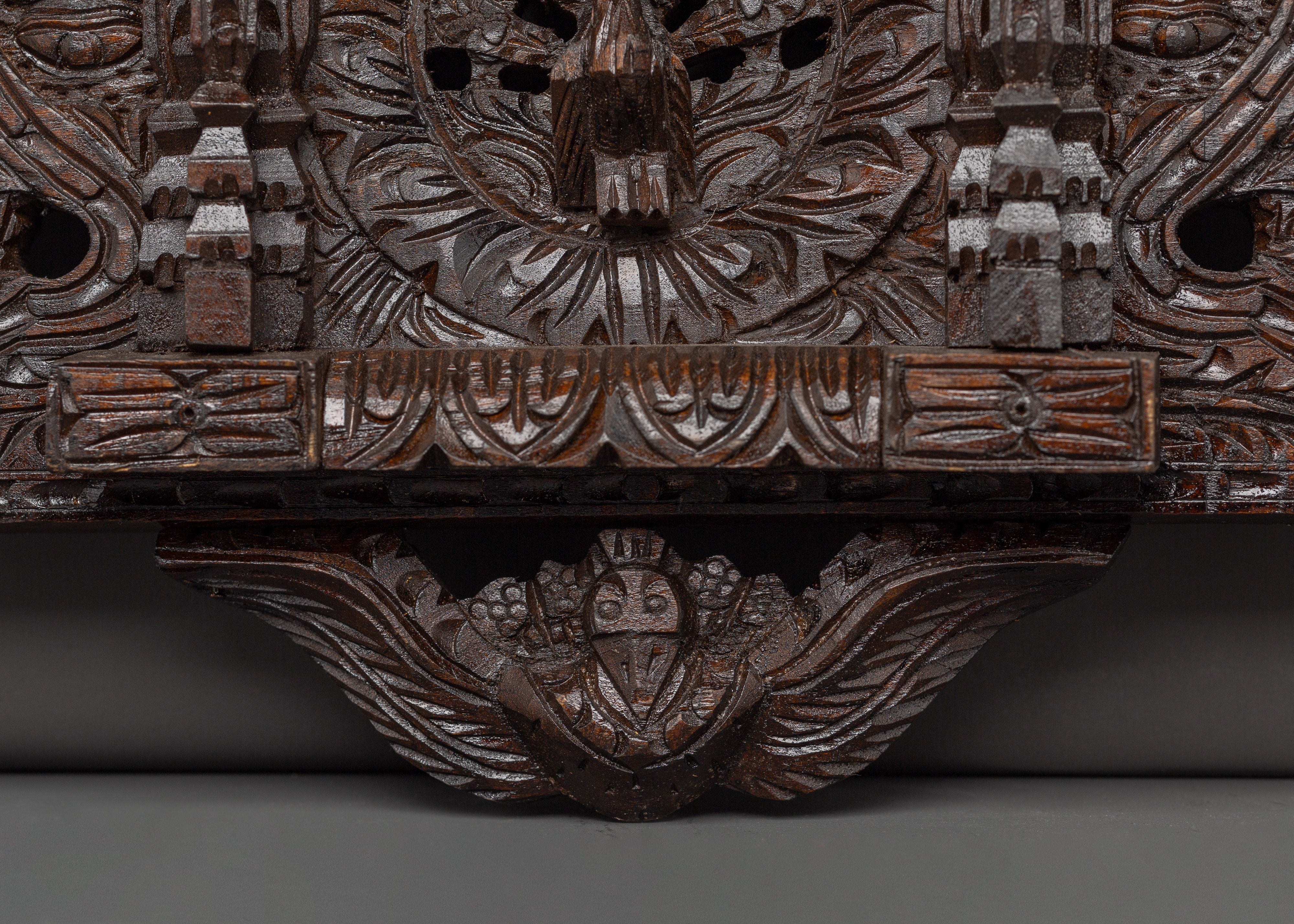 Nepalese Temple-Style Wall Décor | Hand-Carved Wooden Temple Art