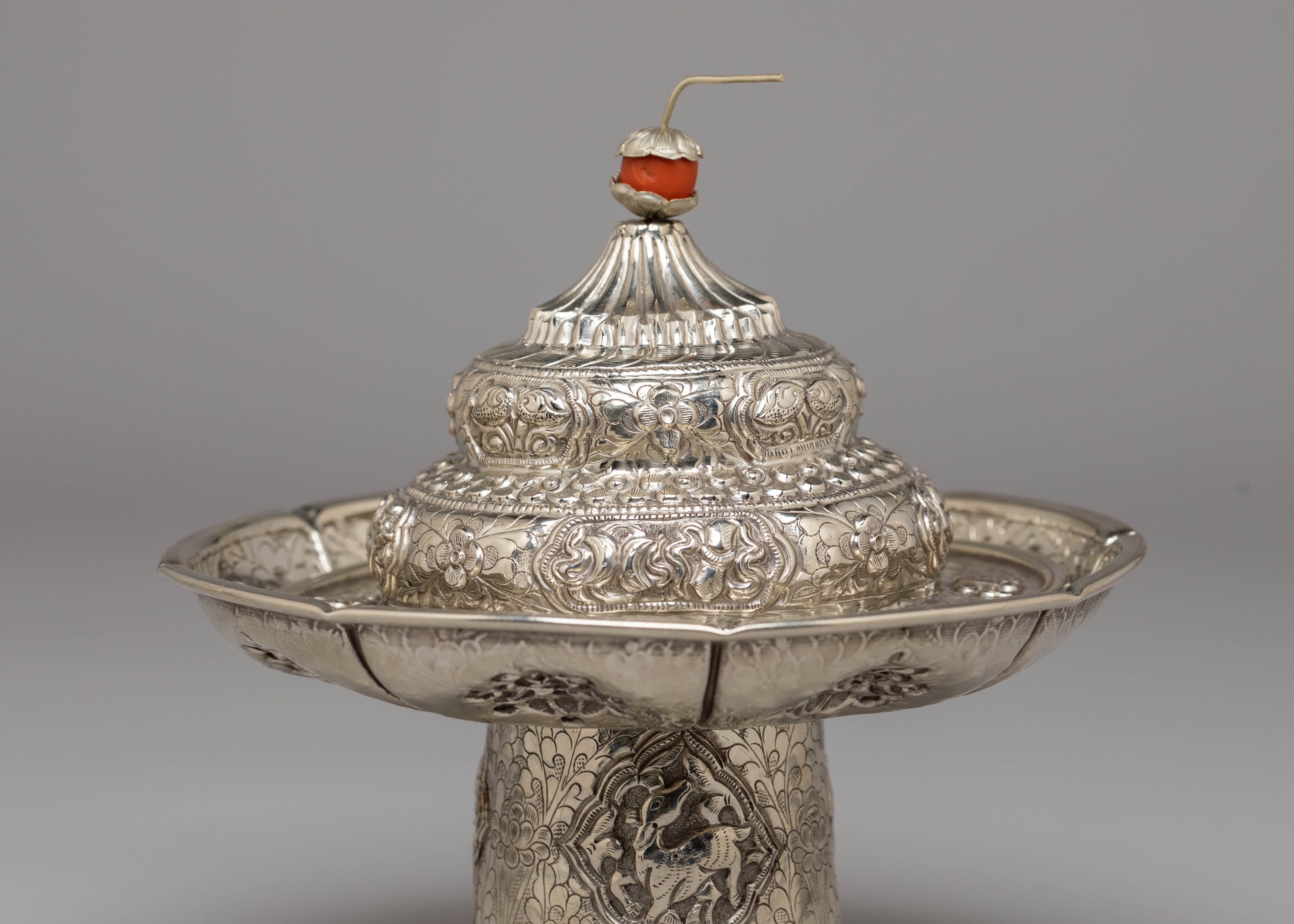 Buddhist Handcrafted Tea Cup Holder | Sacred Decorative Art