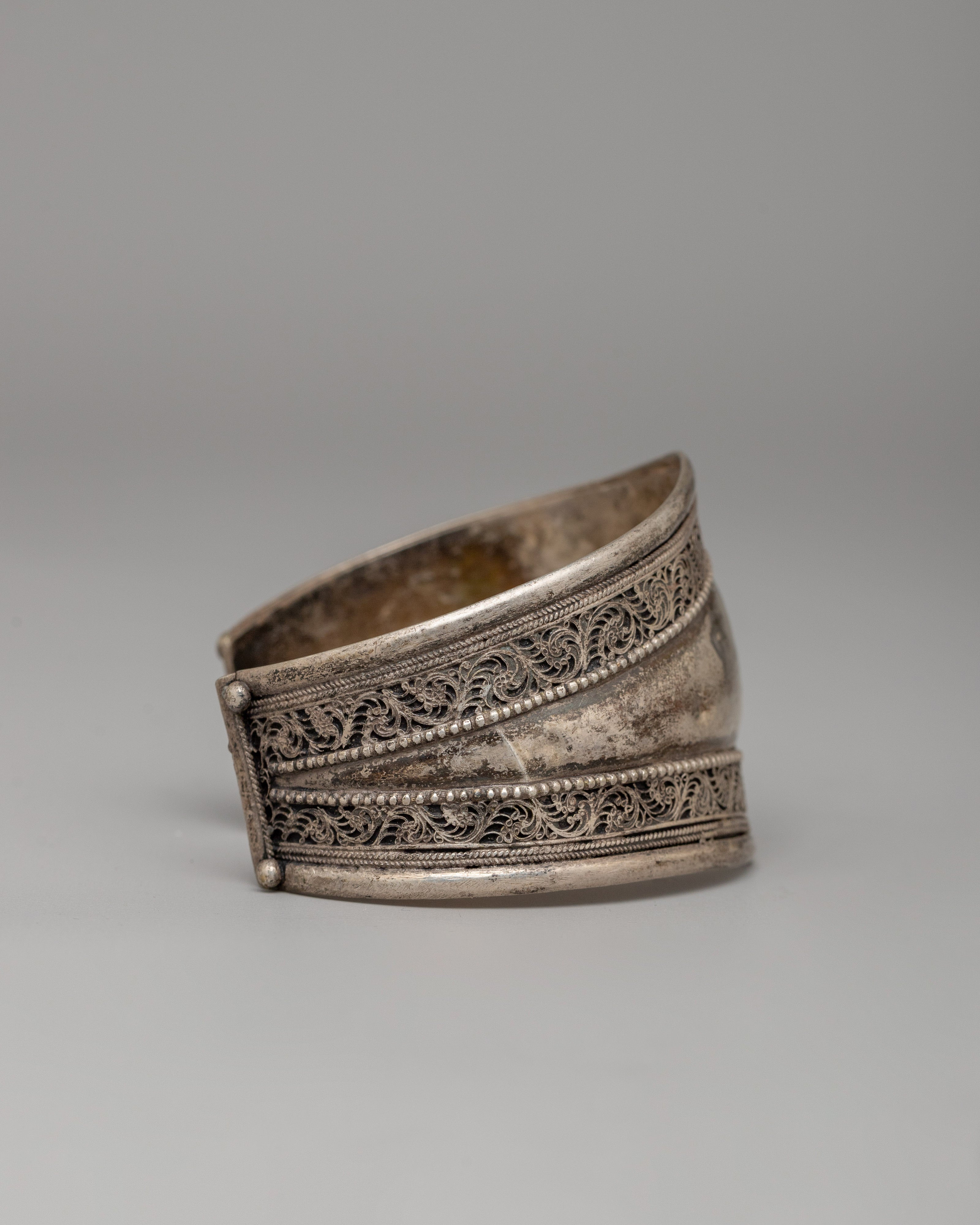 White Metal Filigree Tribal Bracelet | Perfect Jewelry Present