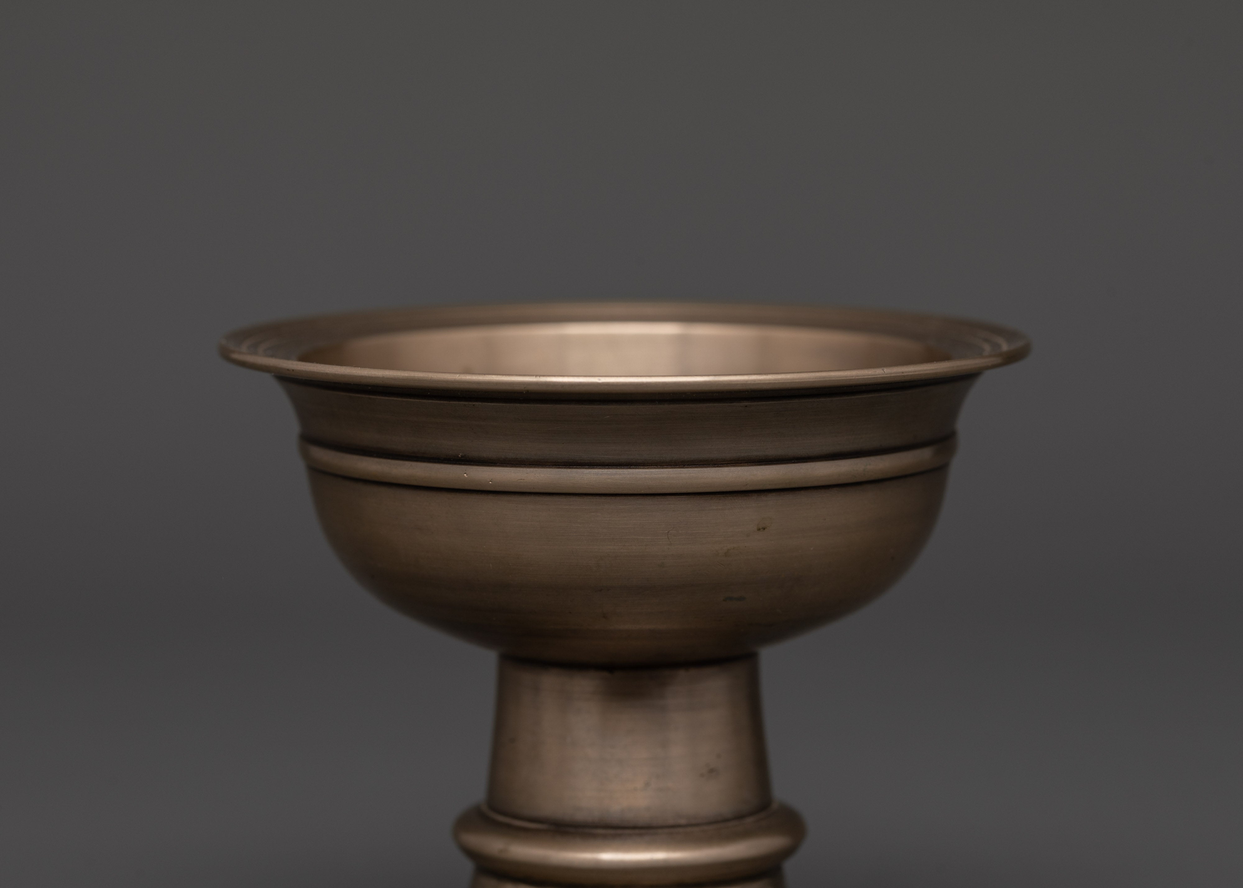 Tibetan Bronze Butter Lamp | Traditional Ritual Light Offering for Altars