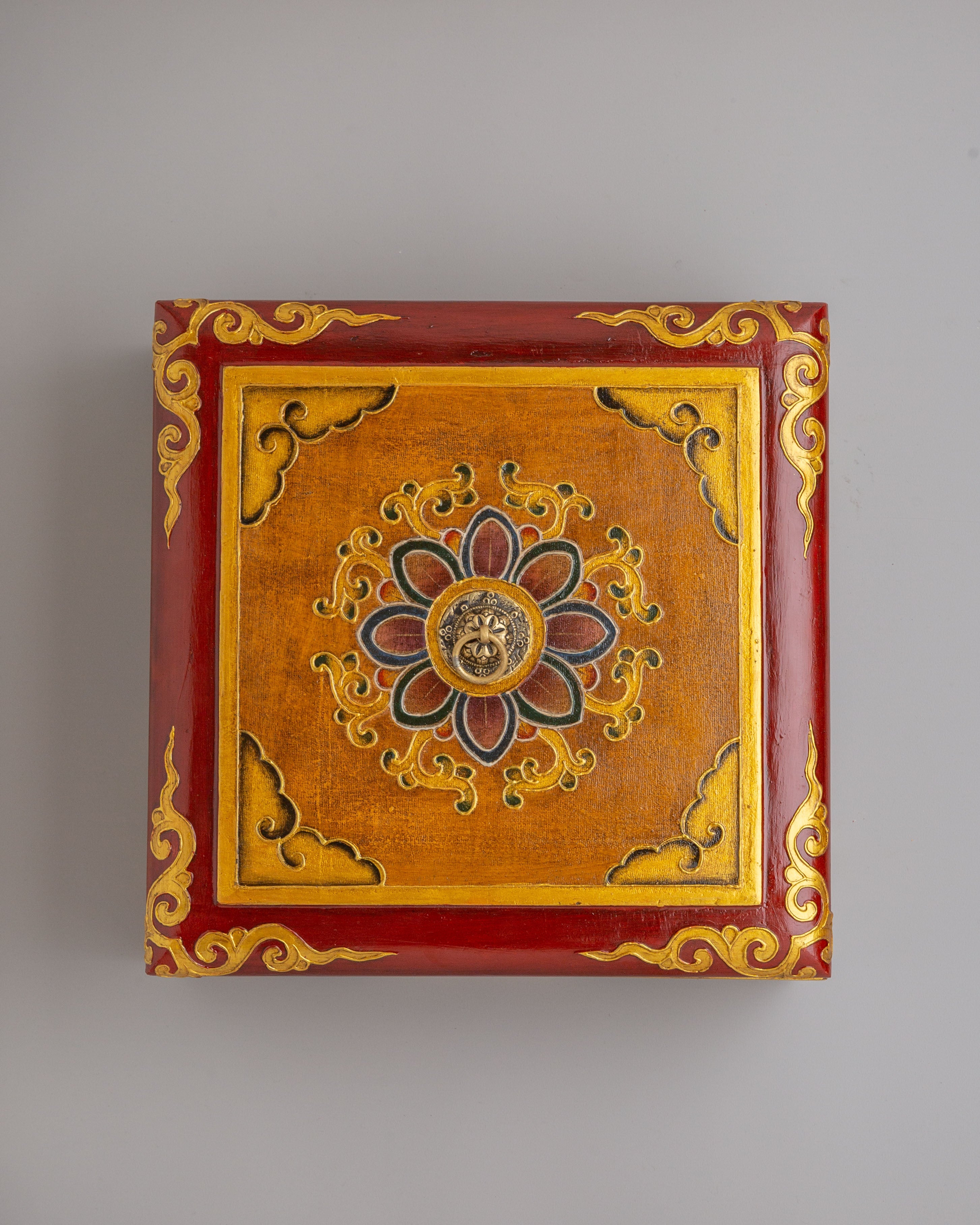 Traditional Wooden Box | Hand Painted Himalayan Decor