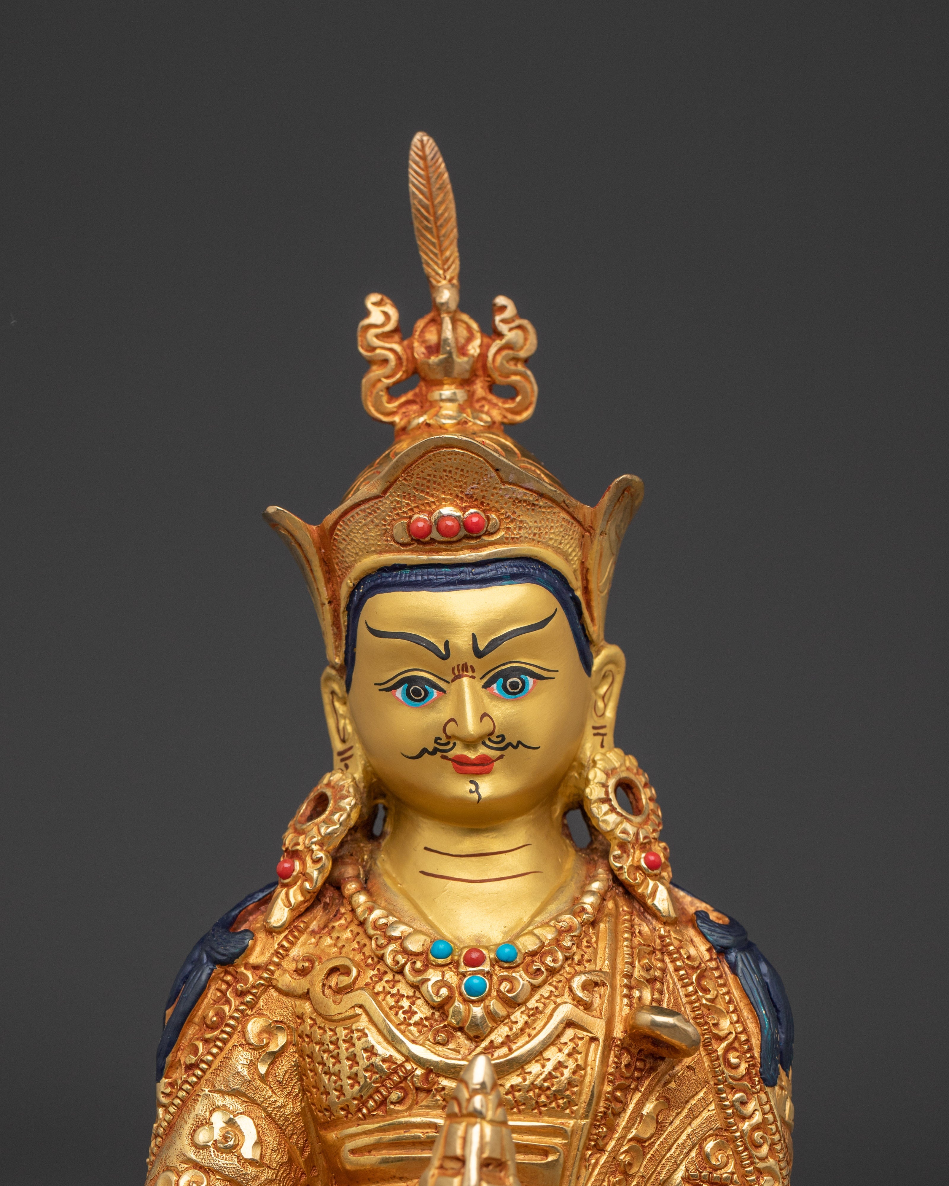 Handmade Statue of Guru Rinpoche With Khatvanga | Also known as Padmasambhava