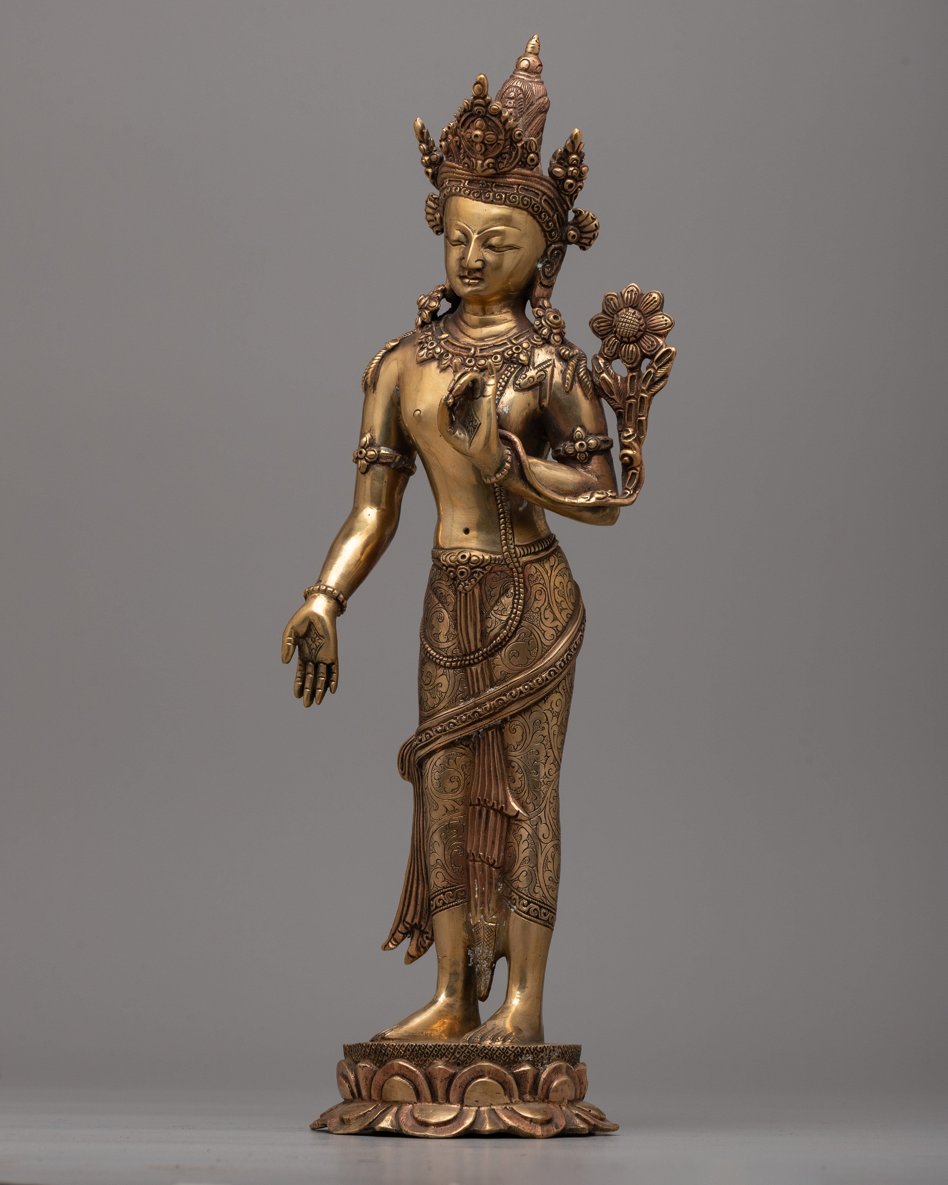 Standing Chenrezig Avatar Statue | Radiating Compassion and Divine Grace
