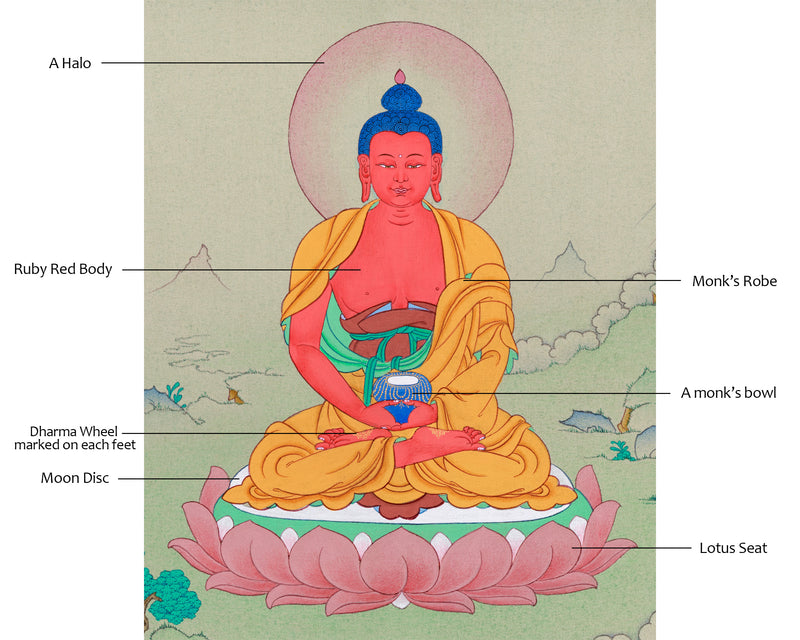 Amida Buddha Amitabha Thangka | Hand-Painted Tibetan Art