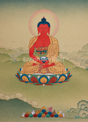 Divine Red Amitabha Buddha Thangka