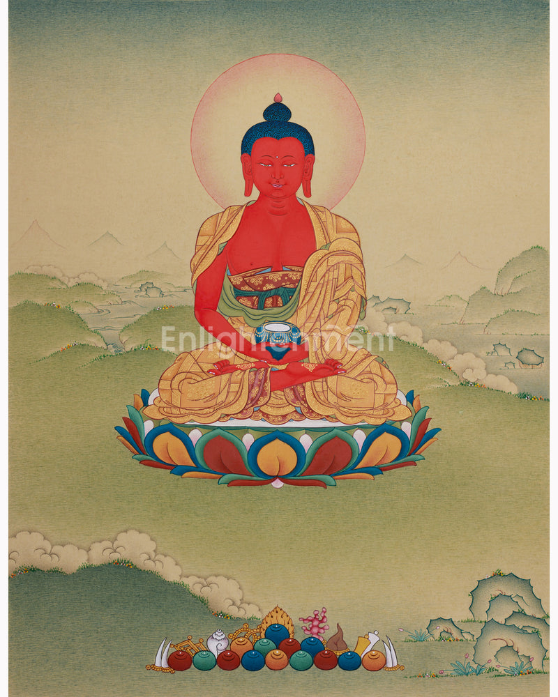 Divine Red Amitabha Buddha Thangka