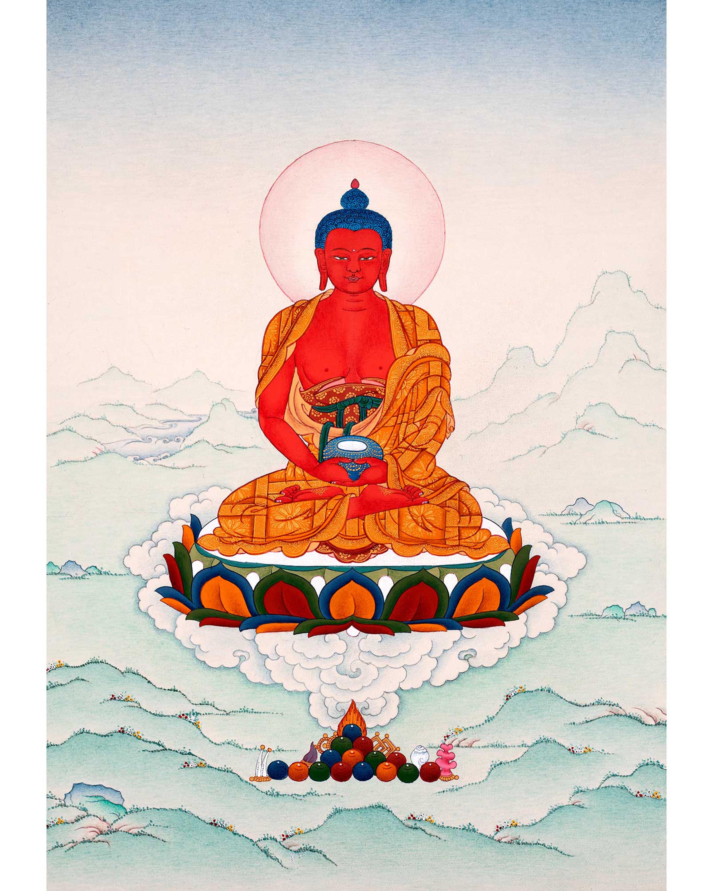 Dhyani Buddha Amitabha Thangka |  Tibetan Buddhist Artwork