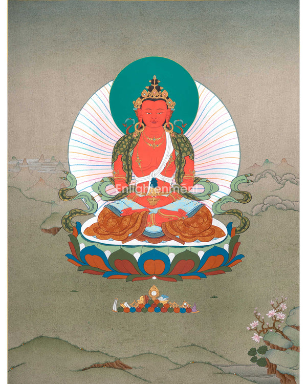 Sacred Amitayus Buddha Thangka Art