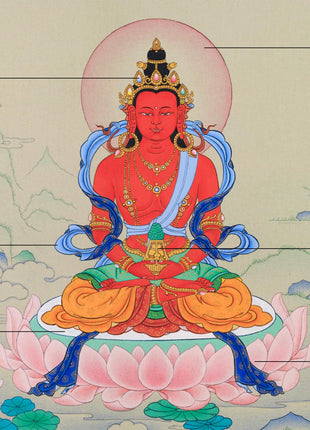 Small But Perfect Amitayus Thangka for Practice
