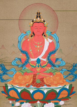 Amitayus : Buddha of Infinite Light | Vajrayana Thangka Art