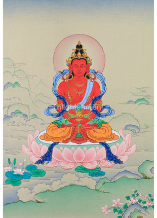 Small But Perfect Amitayus Thangka for Practice