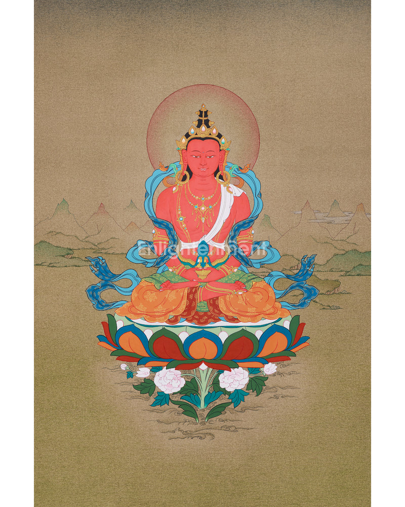 Amitayus : Buddha of Infinite Light | Vajrayana Thangka Art