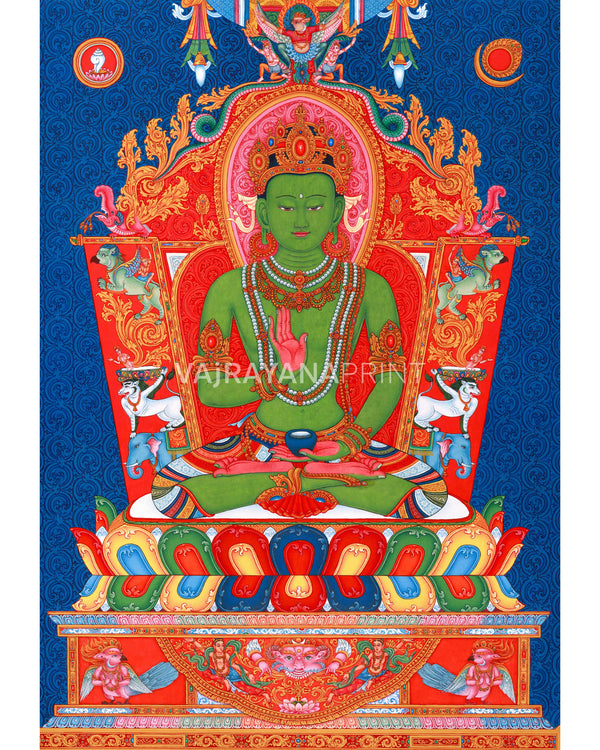 Amoghasiddhi Buddha Thangka Print