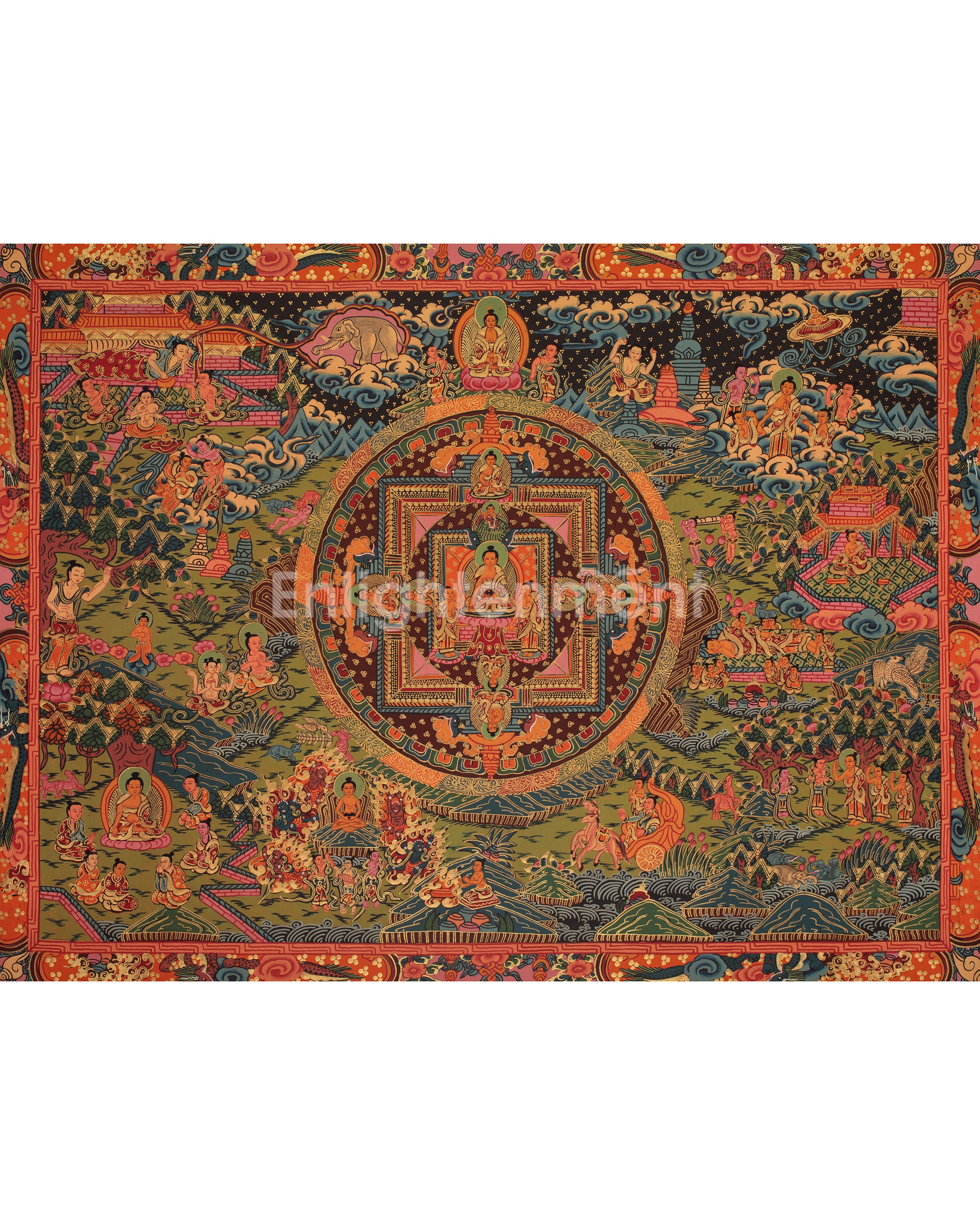 Authentic Buddha Life Story Thangka 