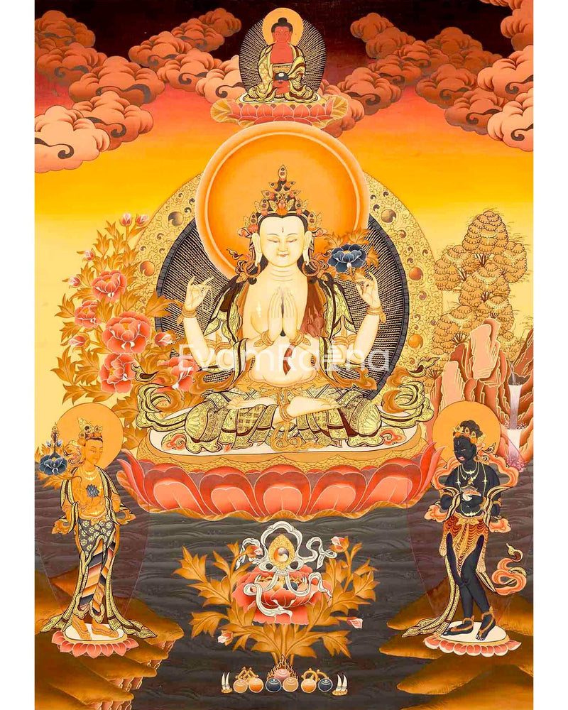 Avalokiteshvara Chengrezig Thangka