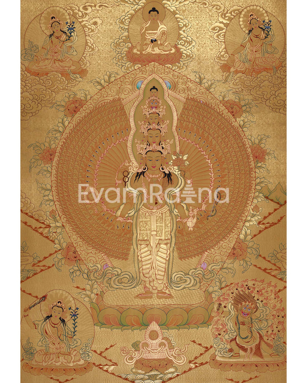 Golden Avalokiteshvara Thangka