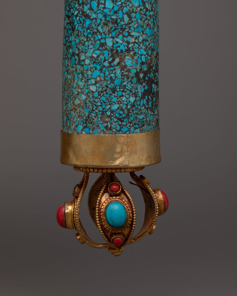 Turquoise Prayer Wheel | Handcrafted with Love & Devotion