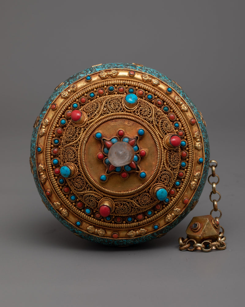 Turquoise Prayer Wheel | Handcrafted with Love & Devotion