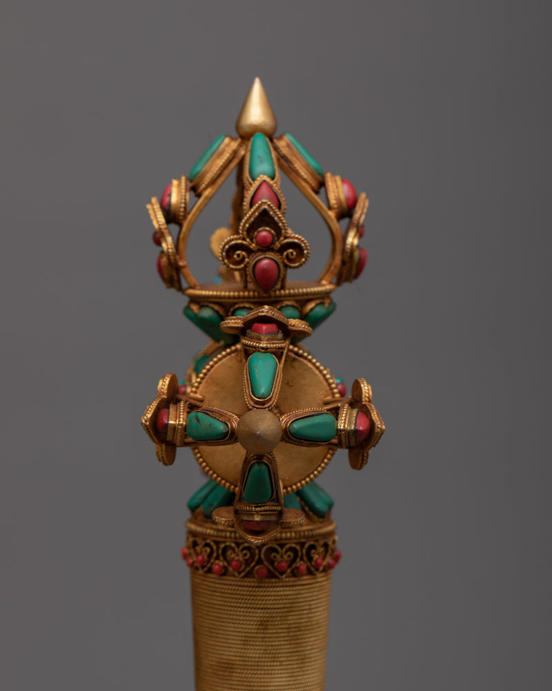 Gold Plated Kartika Axe | Embodying Tibetan Devotion & Art