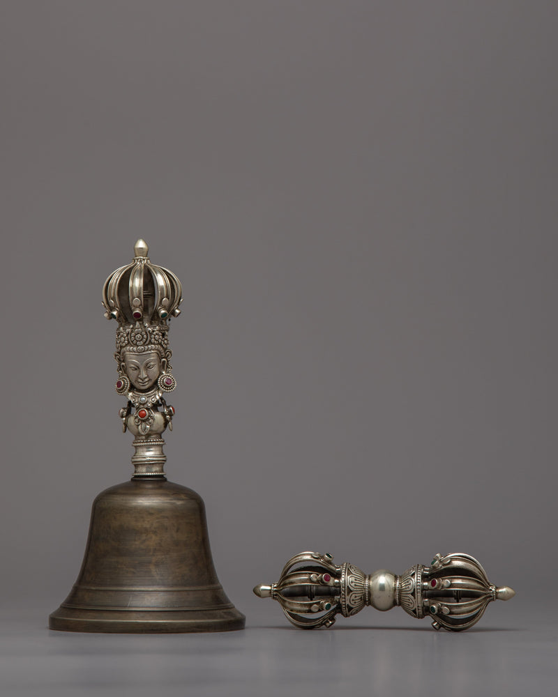 Tibetan Vajra and Bell Set | Sacred Instruments Enhancing Meditation & Spiritual Practices