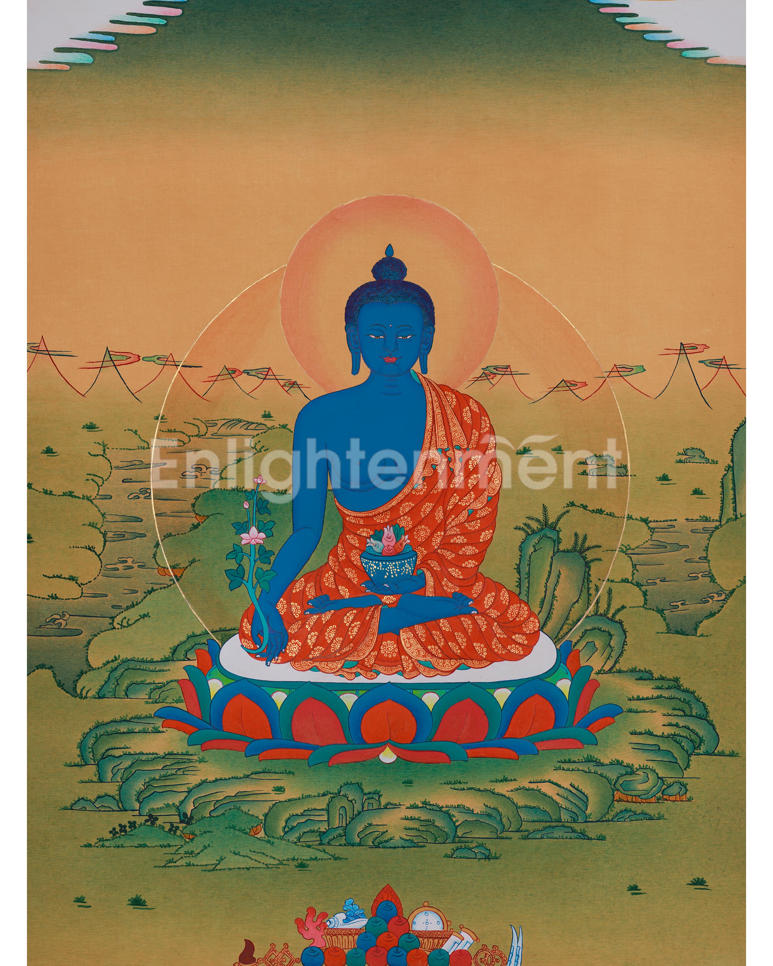 Bhaisajyaguru Tibetan Thangka