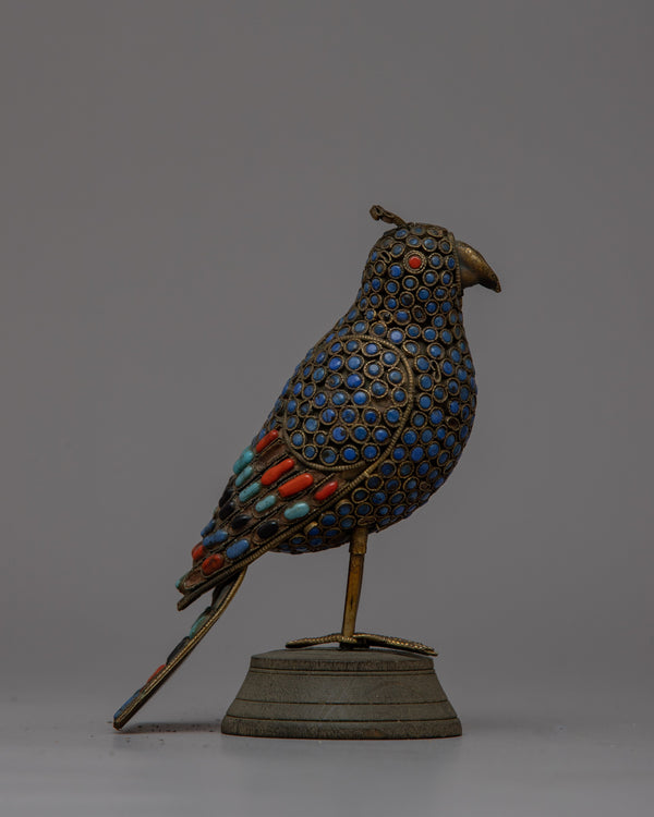 Gemstone Bird Statue | Beautifully Detailed Ornamental Art