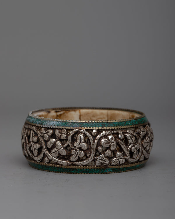 Floral Design Buddhist Bangle