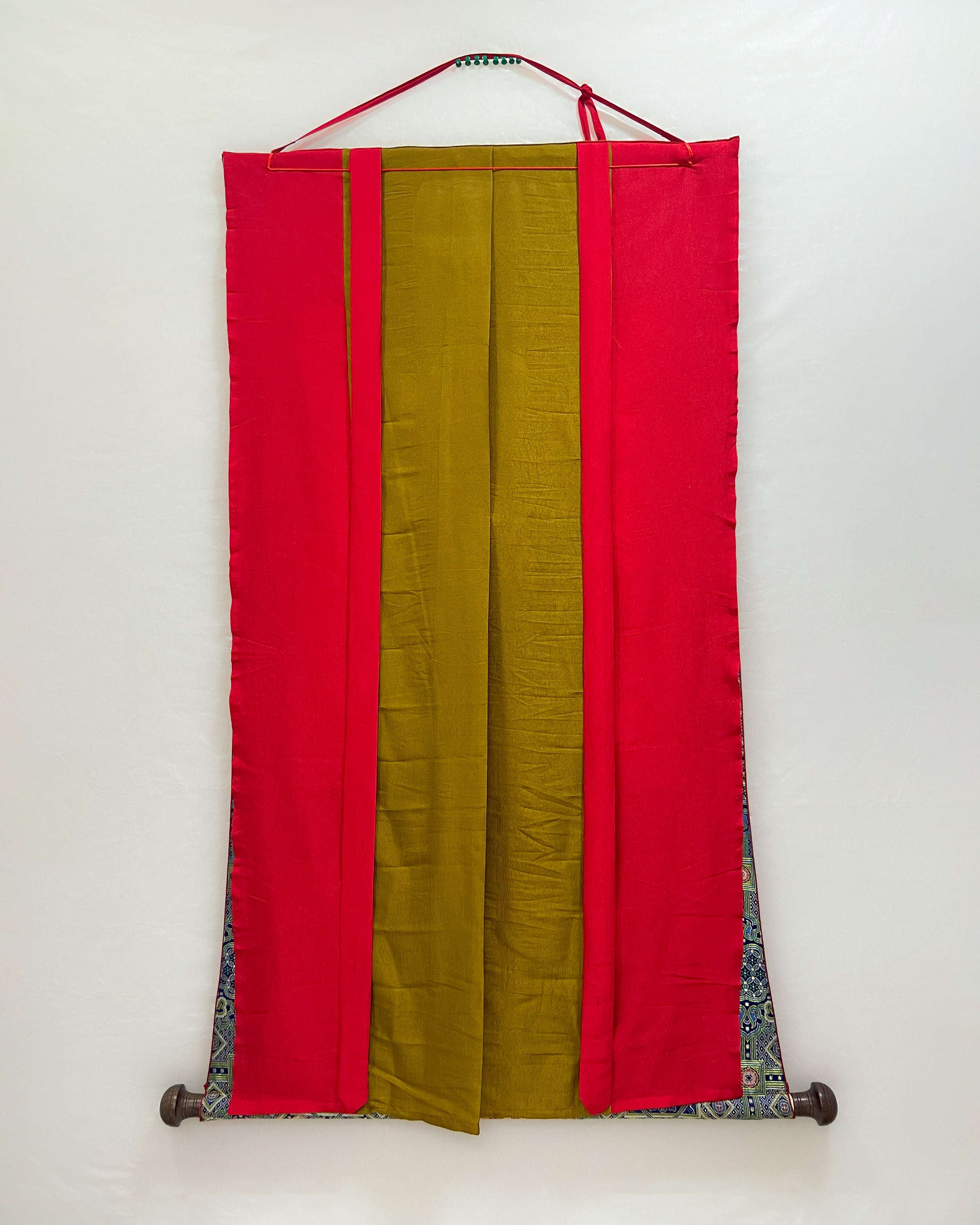 Banarasi Blue and Red Silk Brocade | Kuchen for thangka | Premium Veil