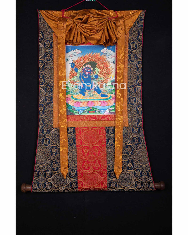 Brocaded Bodhisattva Vajrapani Thangka