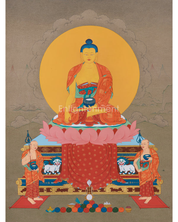 The Awakened One - Siddhartha Gautama and His Disciples, Tibetan Thangka