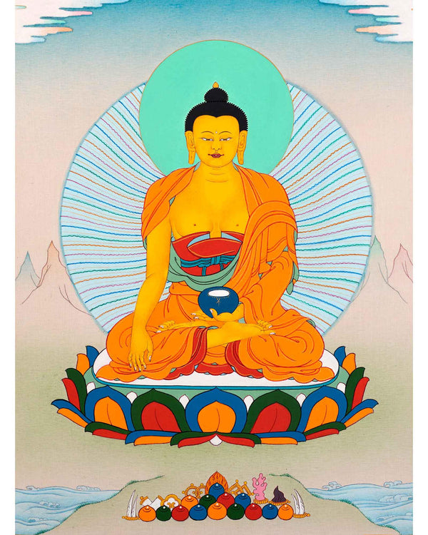 Handpainted Shakyamuni Buddha Art | Buddhist Thangka