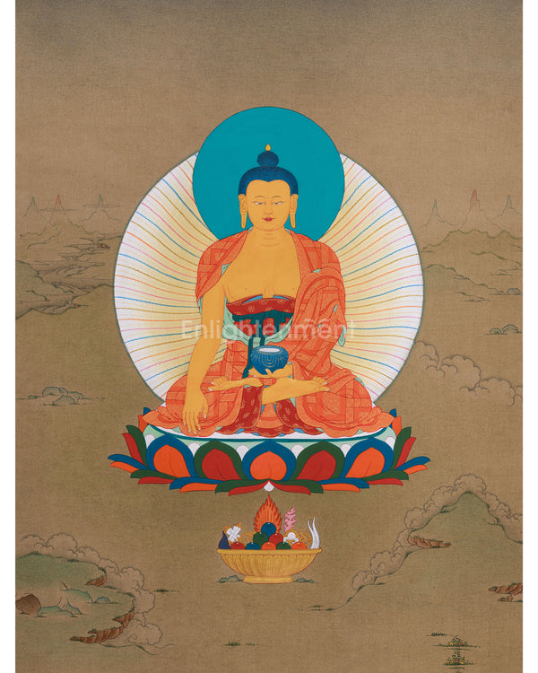 Tibetan Buddha Thangka | Siddhartha Gautama Art | Spiritual Enlightenment Decor