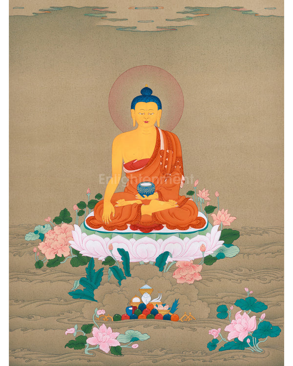 Dhyani Buddha Shakyamuni Meditation Thangka | Tibetan Buddhist Artwork