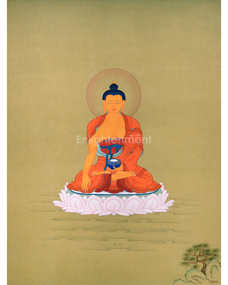 Minimal Buddha Shakyamuni Thangka | Tibetan Buddhist Art