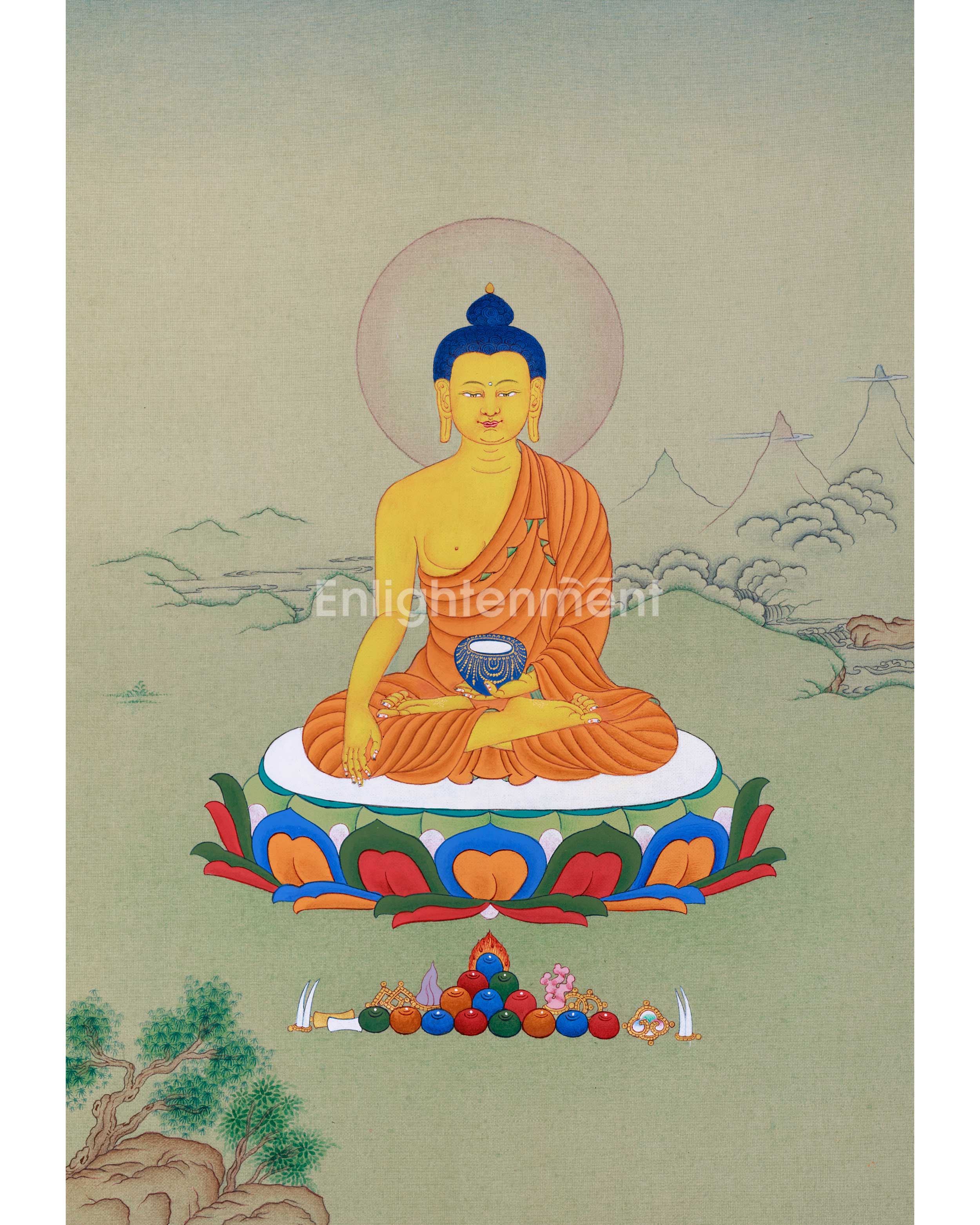 Buddha Shakyamuni Thangka, Handmade Art