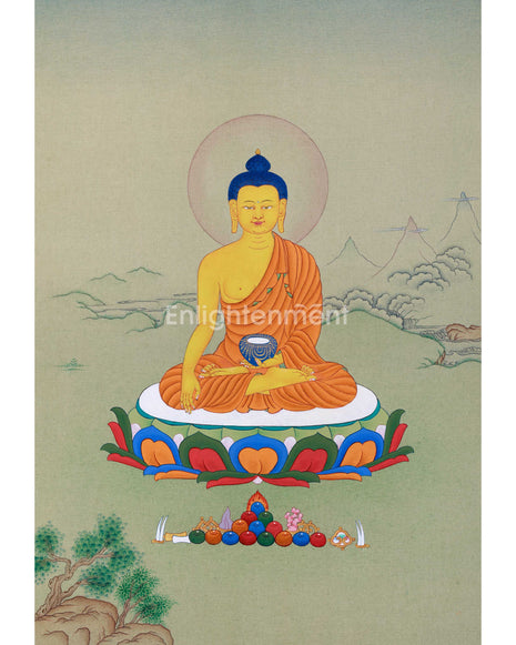 Buddha Shakyamuni Thangka, Handmade Art