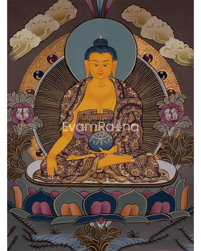 Shakyamuni Buddha Thangka | Buddhist Altar | Tibetan Buddhism | Compassion of Yoga | Religious Painting | Supreme Wisdom | FREE SHIPPING !!