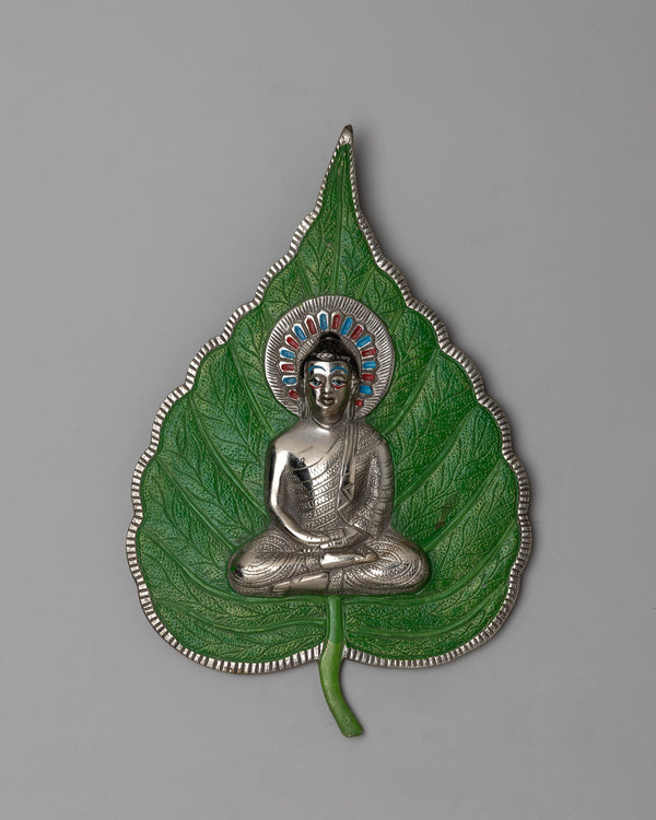 White Metal Buddha Leaf