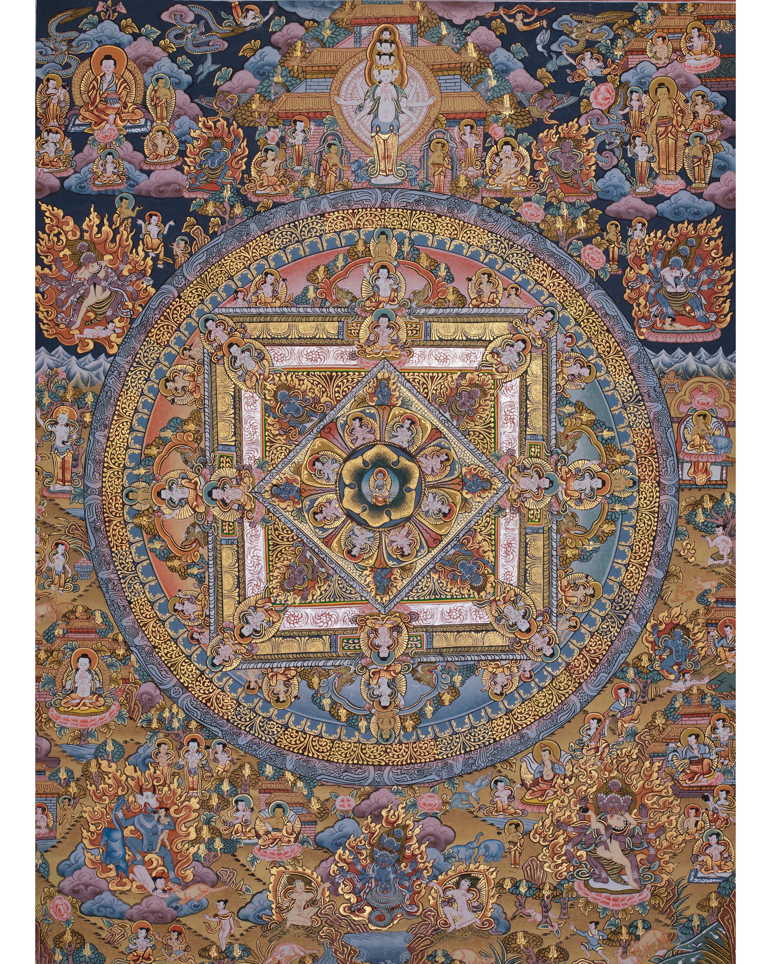 Buddha Mandala With Gold and Silver&nbsp;