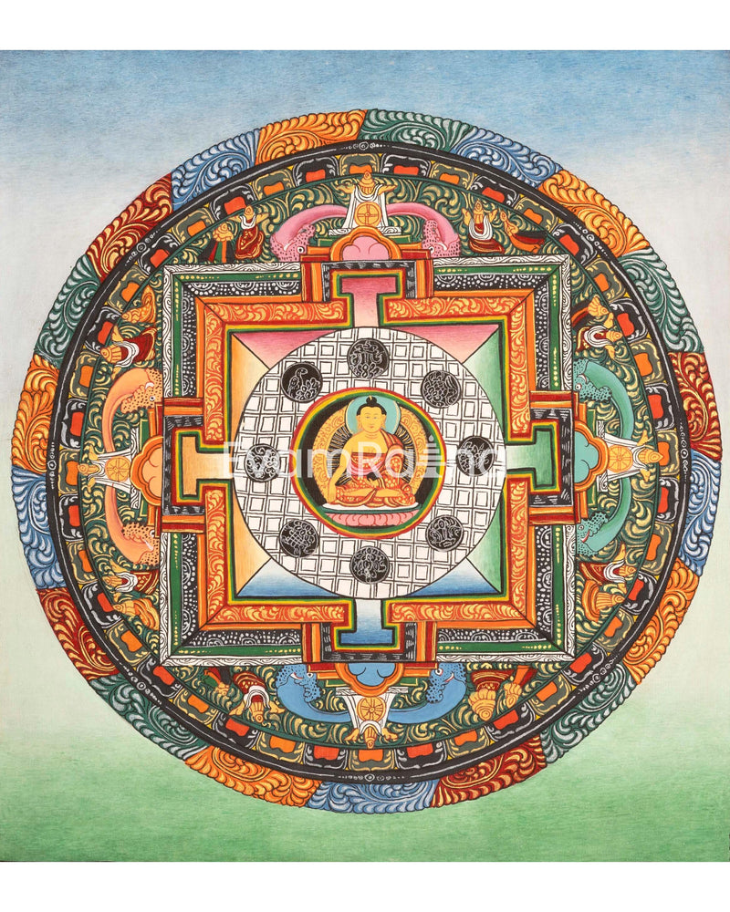 Shakyamuni Buddha Mandala | Hand-Painted Buddha Shakyamuni Thangka